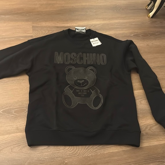NWT Moschino black Teddy Bear organic cotton sweatshirt - Picture 3 of 10